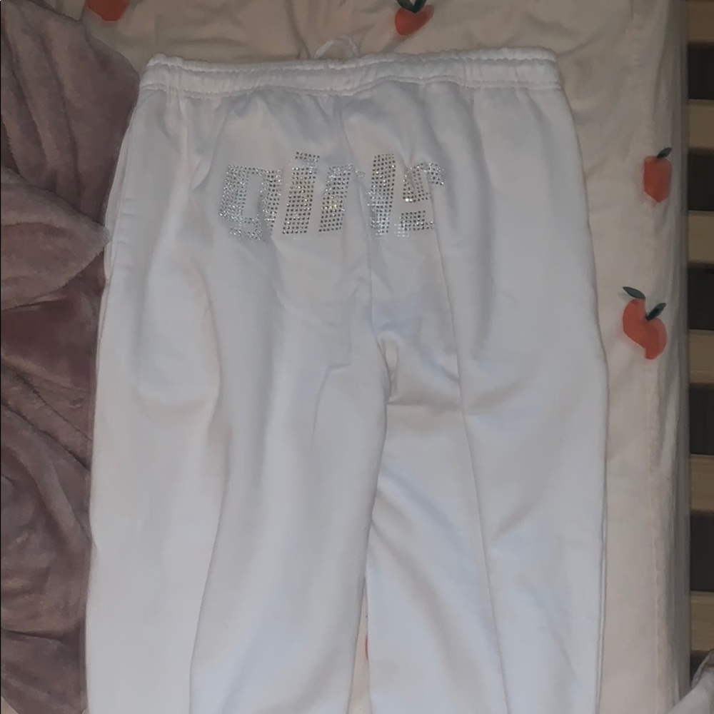 White bling joggers